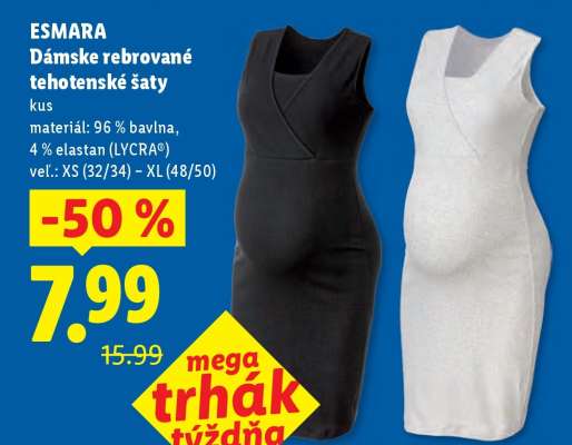 ESMARA Dámske rebrované tehotenské šaty