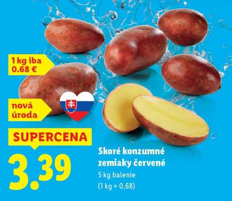 Skoré konzumné zemiaky červené