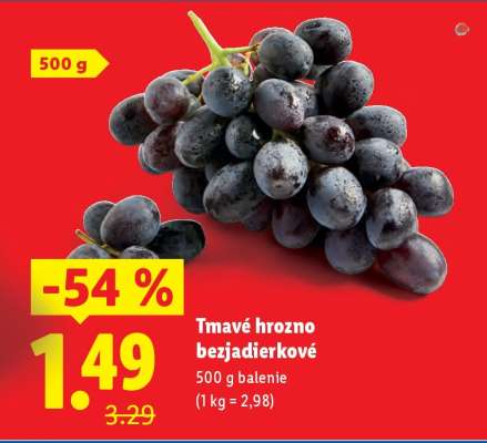 Tmavé hrozno bezjadierkové