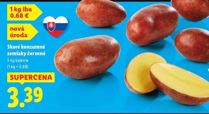 Skoré konzumné zemiaky červené