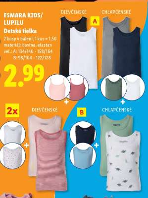 ESMARA KIDS/LUPILU Detské tielka