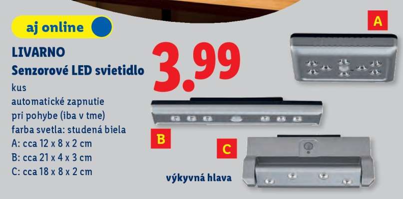 LIVARNO Senzorové LED svietidlo
