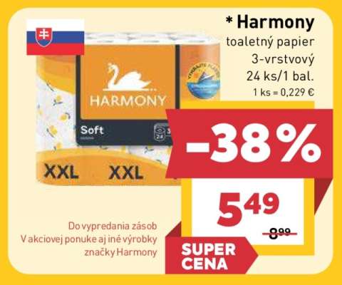 Harmony toaletný papier 3-vrstvový 24 ks/1 bal.