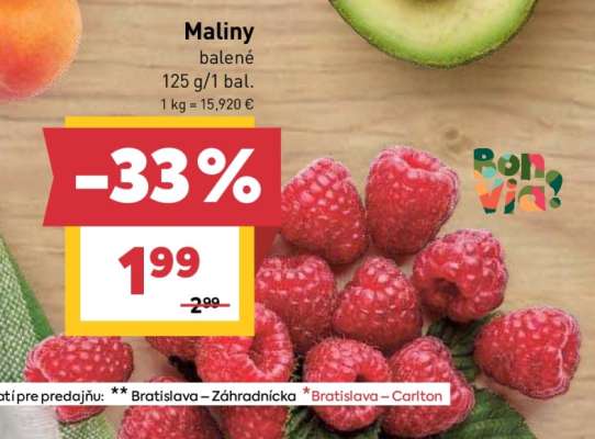 Maliny balené