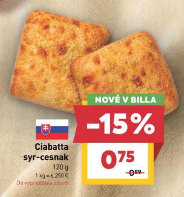 Ciabatta syr cesnak