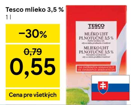 Tesco mlieko 3,5 %