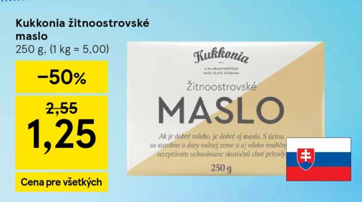 Kukkonia Žitnoostrovské maslo