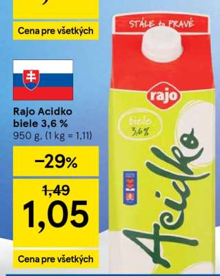 Rajo Acidko biele 3,6 %