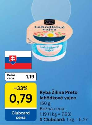 Ryba Žilina Preto lahôdkové vajce