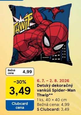 Detský dekoračný vankúš Spider-Man Thwip**