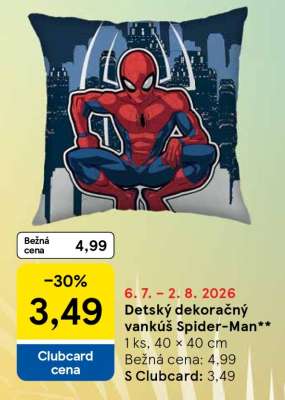 Detský dekoračný vankúš Spider-Man