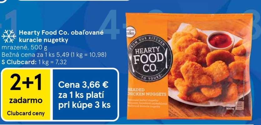 Hearty Food Co. obalované kuracie nuggetky