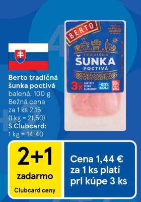 Berto tradičná šunka poctivá
