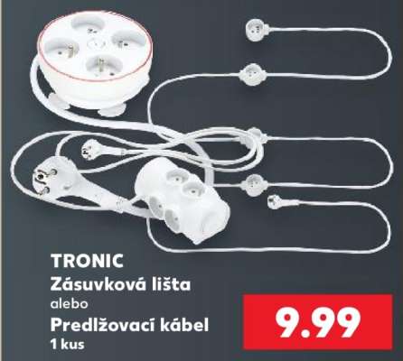 TRONIC Zásuvková lišta alebo Predlžovací kábel