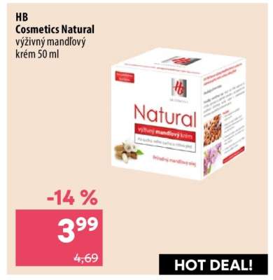 HB Cosmetics Natural výživný mandlový krém 50 ml