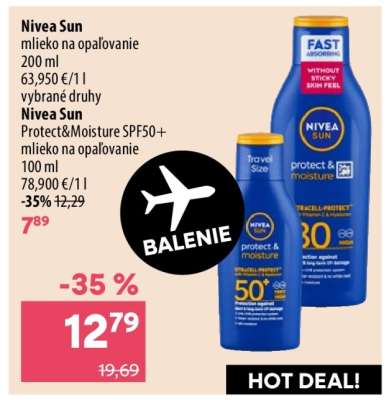 Nivea Sun Protect&Moisture SPF50+ mlieko na opaľovanie