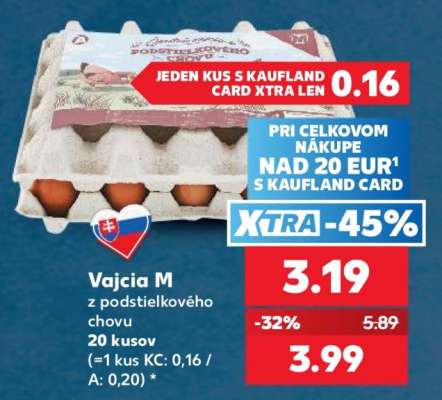 Vajcia M z podstielkového chovu 20 kusov