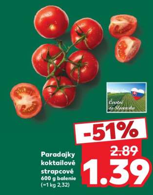 Paradajky koktailové strapcové