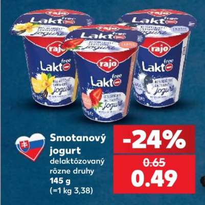 Smotanový jogurt delaktózovaný rôzne druhy 145 g