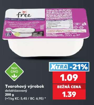Tvarohový výrobok delaktózovaný