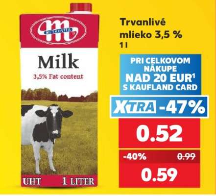 Trvanlivé mlieko 3,5 % 1l