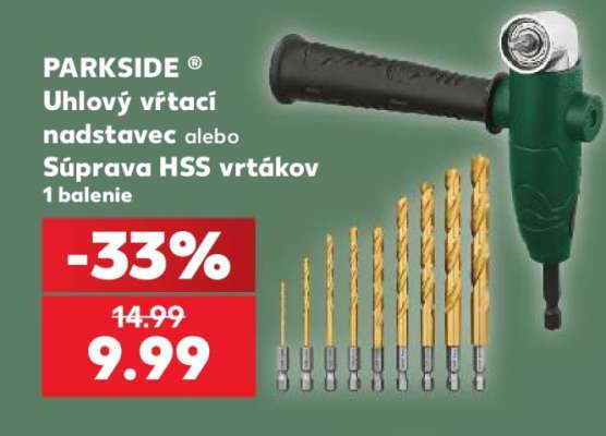 PARKSIDE Uhlový vŕtací nadstavec alebo Súprava HSS vrtákov