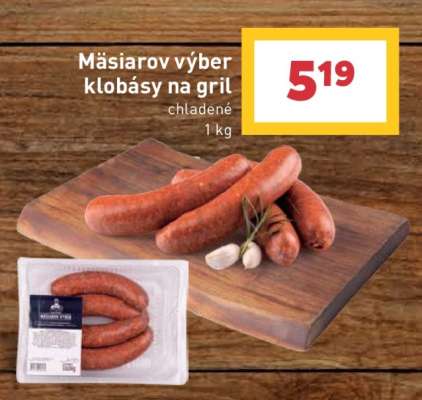 Mäsiarov výber klobásy na gril