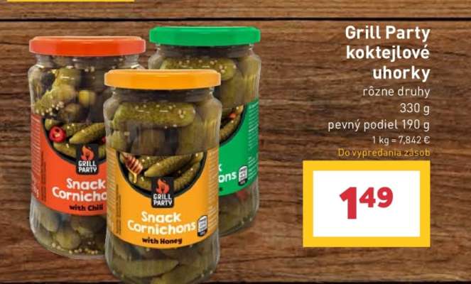 Grill Party koktejlové uhorky