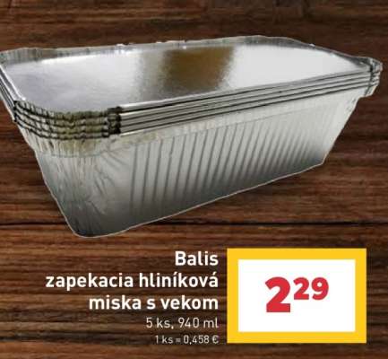 Balis zapekacia hliníková miska s vekom