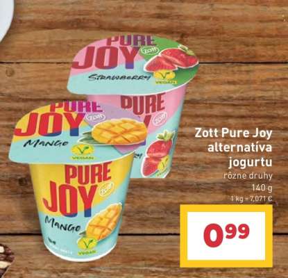 Zott Pure Joy alternatíva jogurtu