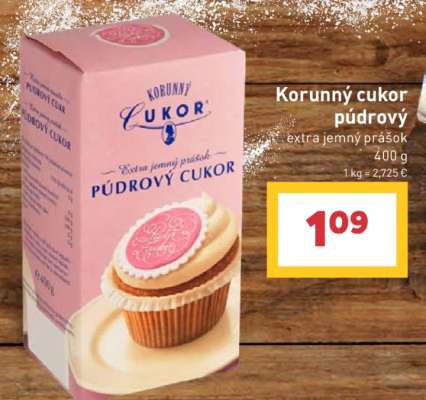 Korunný cukor púdrový