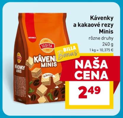 Kávenky a kakaové rezy Minis