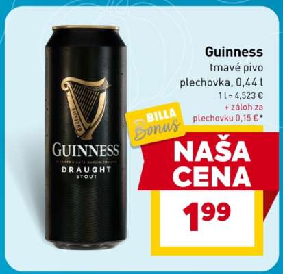 Guinness tmavé pivo plechovka, 0,44 l