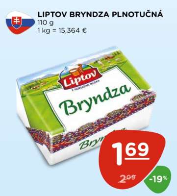 LIPTOV BRYNDZA PLNOTUČNÁ