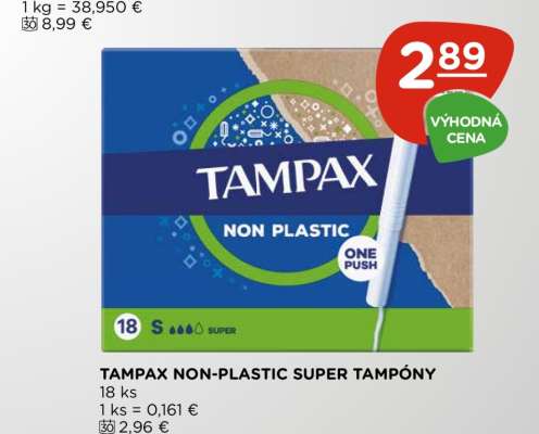 TAMPAX NON-PLASTIC SUPER TAMPÓNY
