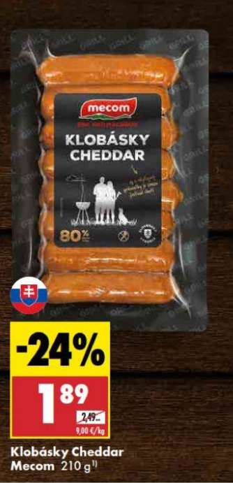 Klobásky cheddar