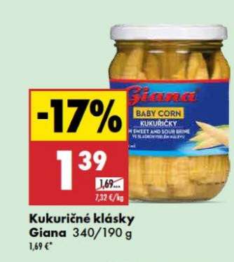 Kukuričné klásky Giana 340/190 g