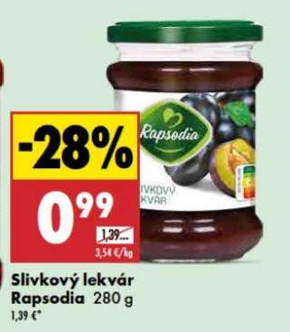 Slivkový lekvár Rapsodia 280 g