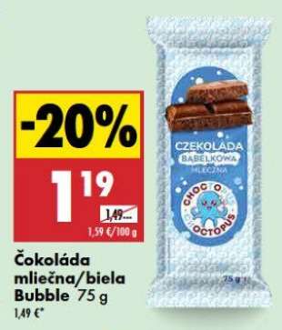 Čokoláda mliečna/biela Bubble 75 g