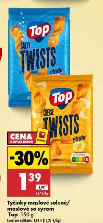 Tyčinky maslové solené/maslové so syrom