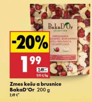 Zmes kešu a brusnice BakaD'Or 200 g