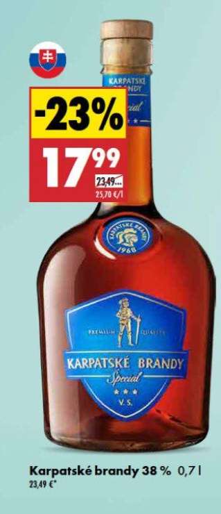 Karpatské brandy 38 % 0,7 l