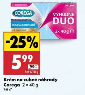 Krém na zubné náhrady Corega 2 × 40 g