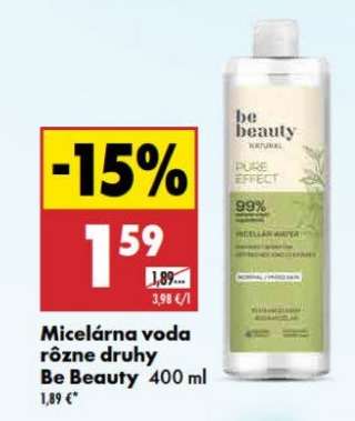 Micelárna voda rôzne druhy Be Beauty 400 ml