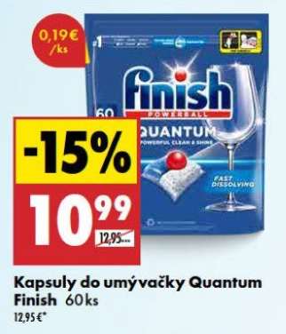 Kapsuly do umývačky Quantum Finish 60ks