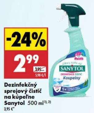 Dezinfekčný sprejový čistič na kúpeľne Sanytol 500 ml
