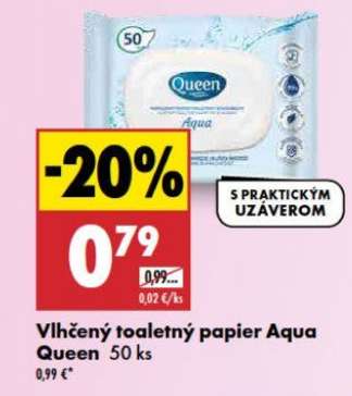 Vlhčený toaletný papier Aqua Queen 50 ks