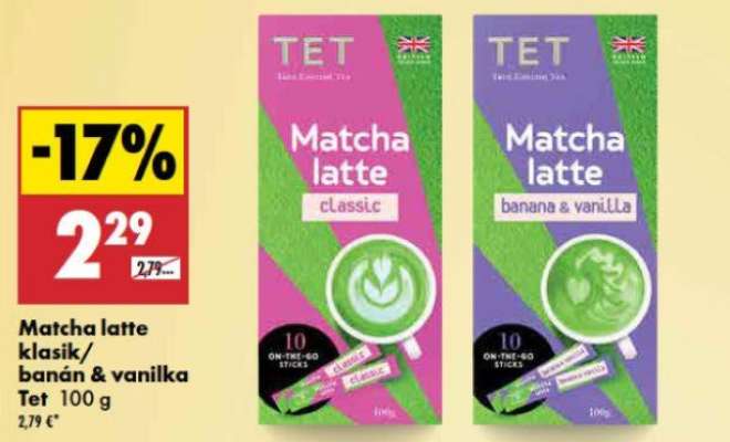 Matcha latte klasik/banán & vanilka Tet 100 g