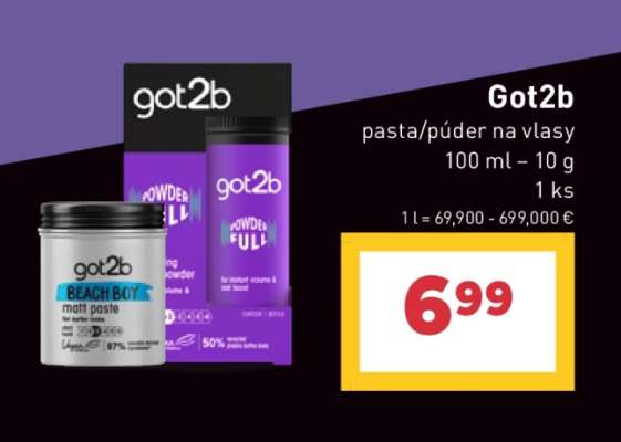 Got2b pasta/púder na vlasy