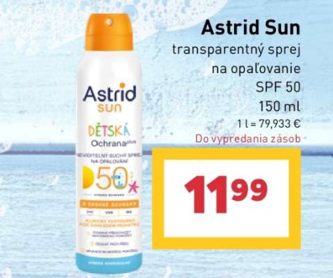 Astrid Sun transparentný sprej na opaľovanie SPF 50